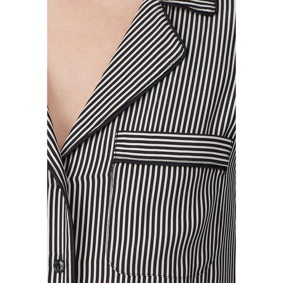 Rag & Bone Luca Woman’s Short Sleeve Silk Blouse Sz‎ PXS Striped Black/White - Picture 5 of 15